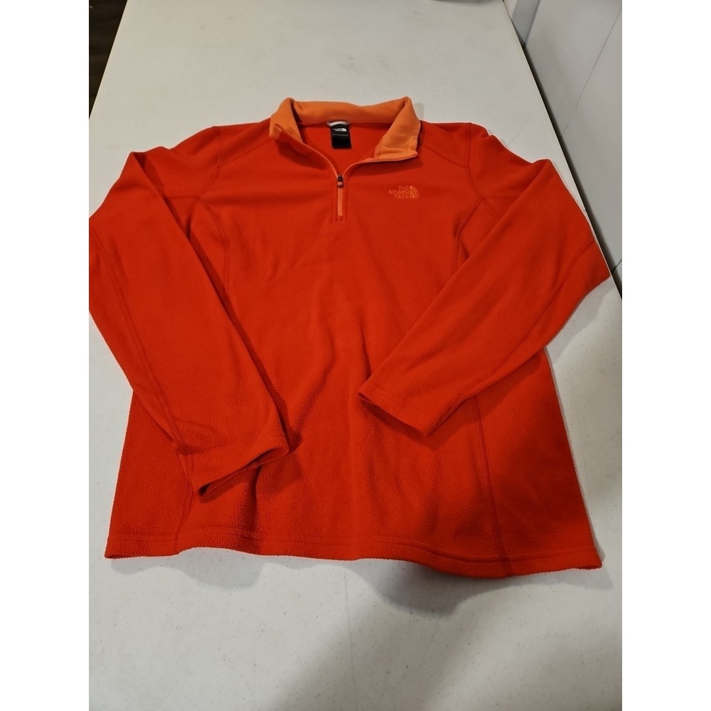 The North Face Womens 1/4 Zip Fleece Pullover Bright/ Light Orange Size XL (1554